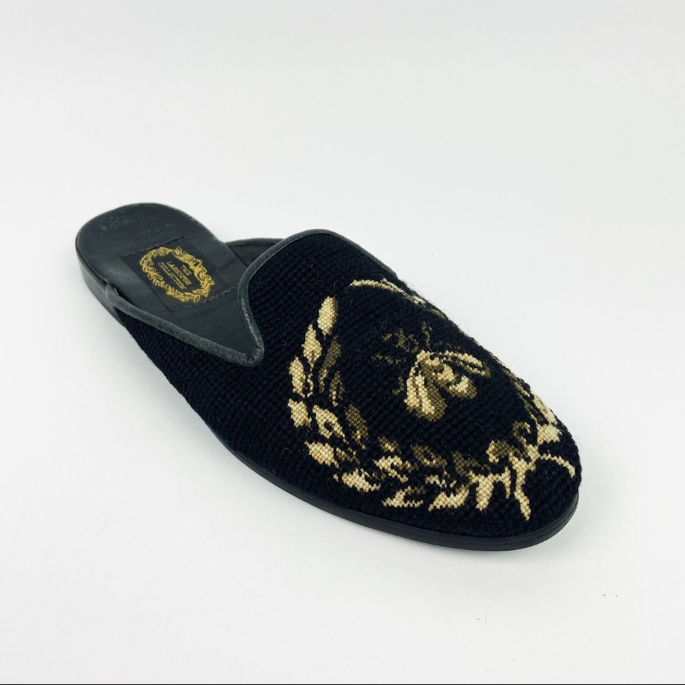RARE The Larkspur Collection Needlepoint Mule Bee